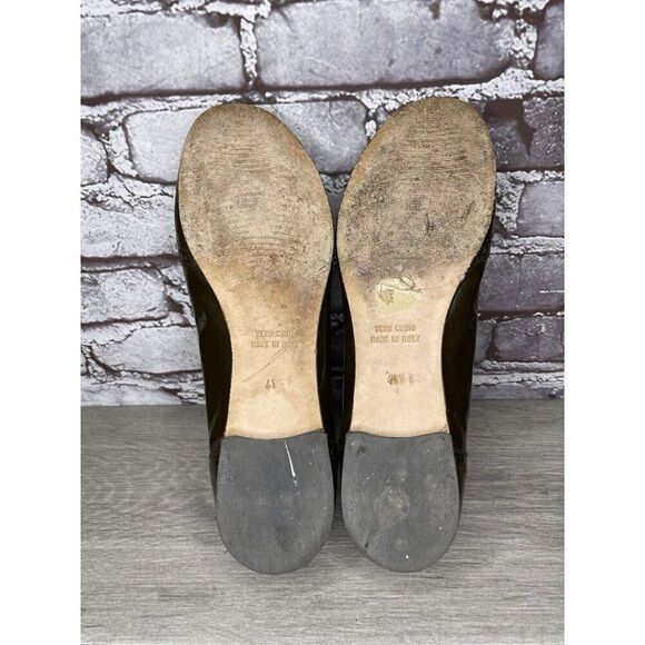 Calzoleria Toscana Brown Patent Leather Wingtip Ballet Flats Women Sz 41EU/10.5M - Picture 13 of 16